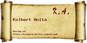 Kolbert Anita névjegykártya