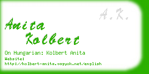 anita kolbert business card